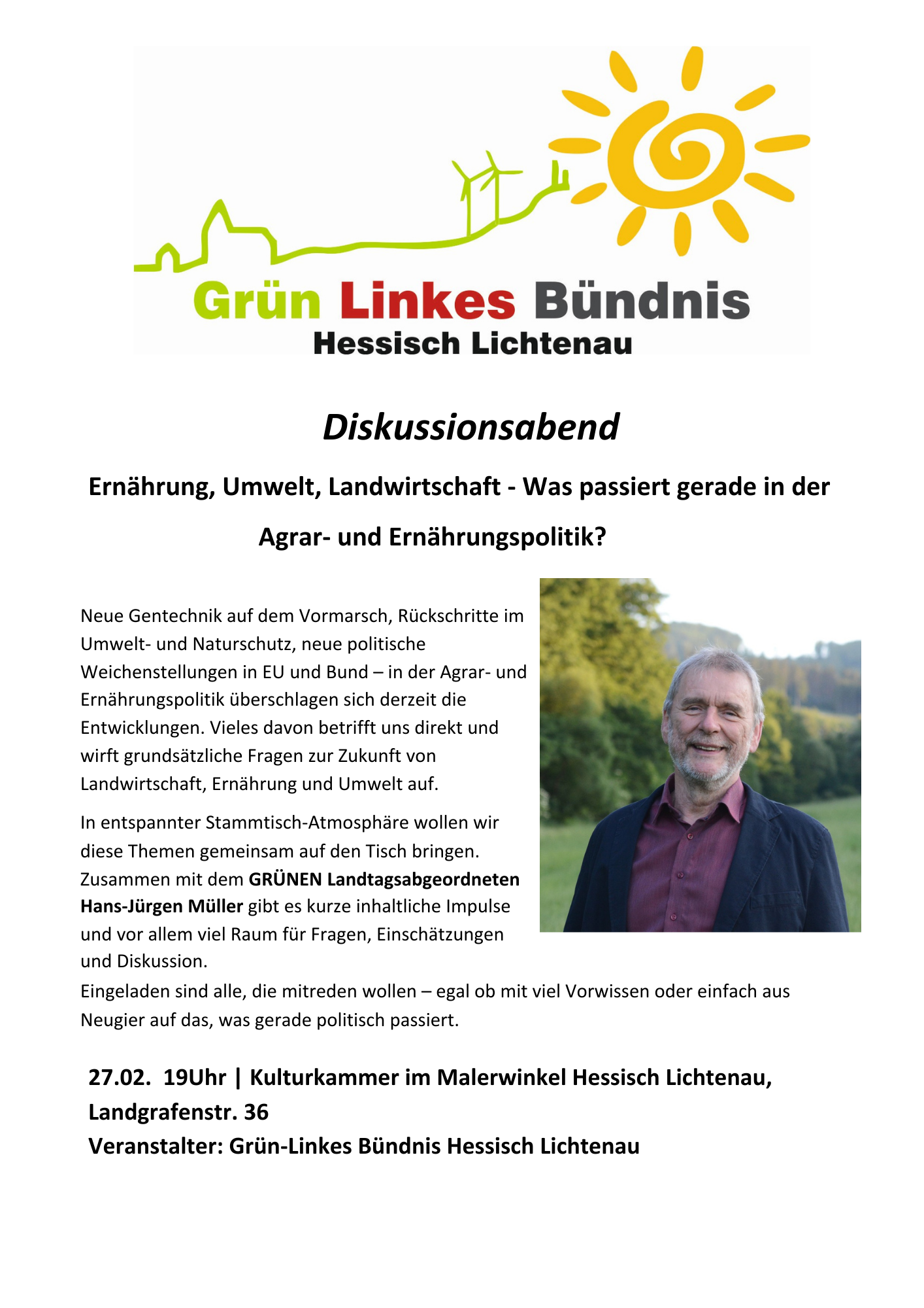 Diskussionsabend: Ernährung, Umwelt, Landwirtschaft